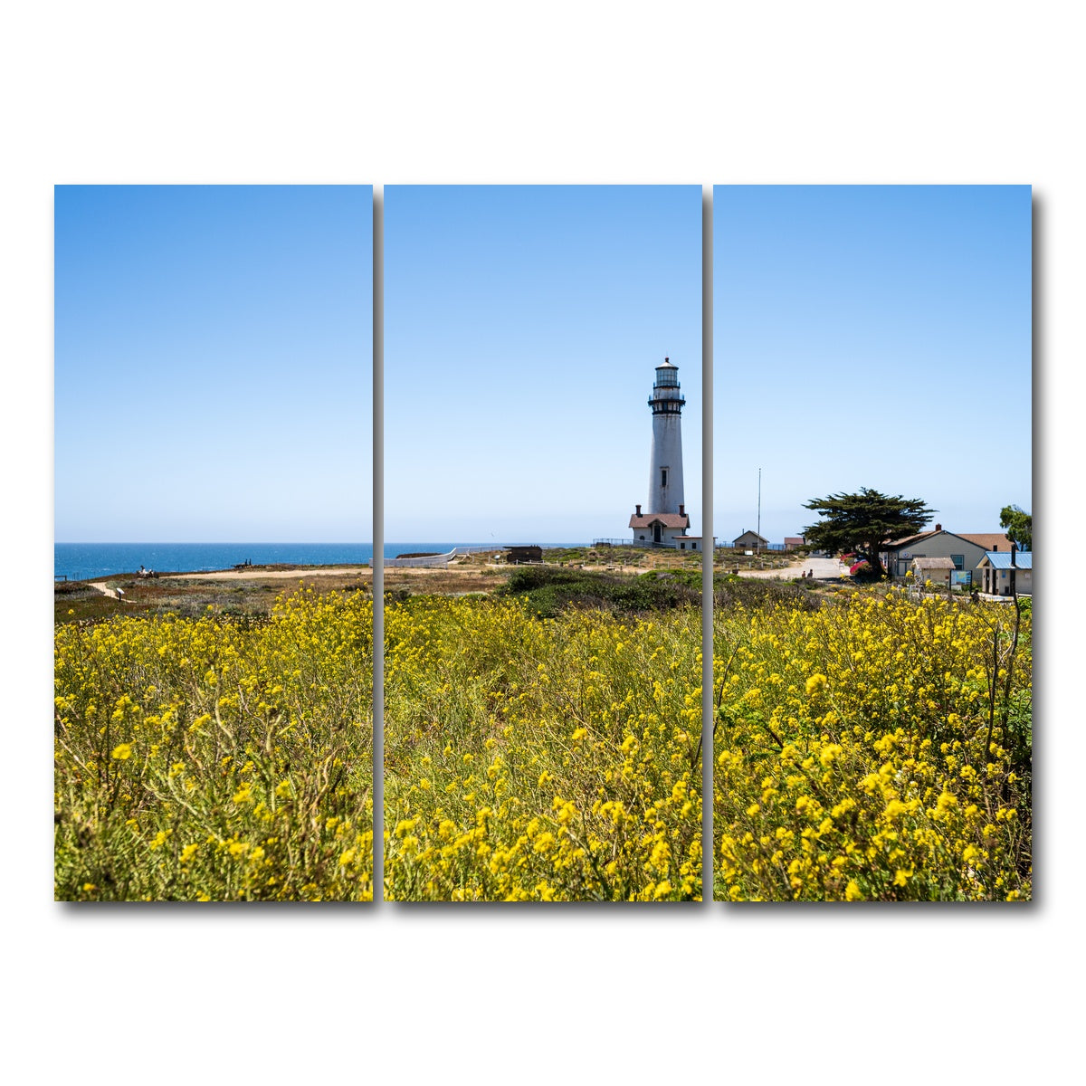 AUTO-MOCKUP WHITE | Pacific Coast Hwy Lighthouse | 3 Piece | Gallery Wrap Canvas | group=8x18