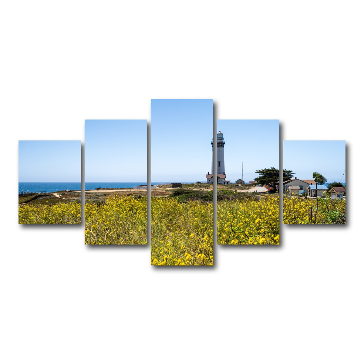 AUTO-MOCKUP WHITE | Pacific Coast Hwy Lighthouse | 5 Piece | Gallery Wrap Canvas | group=5_short