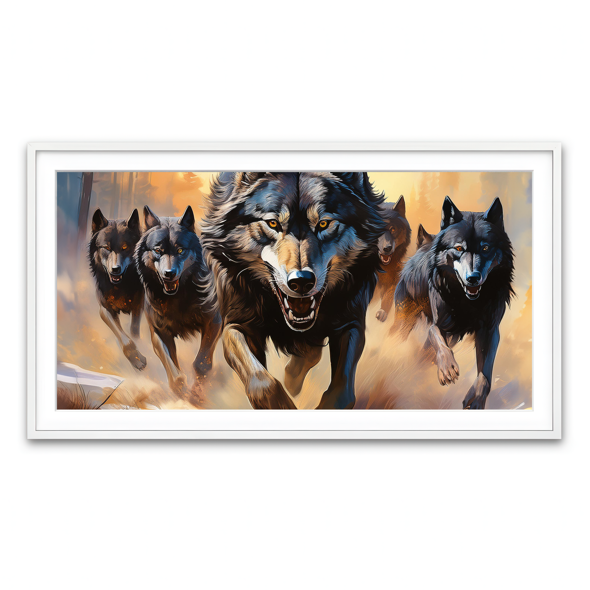 Framed Print 2x1 White