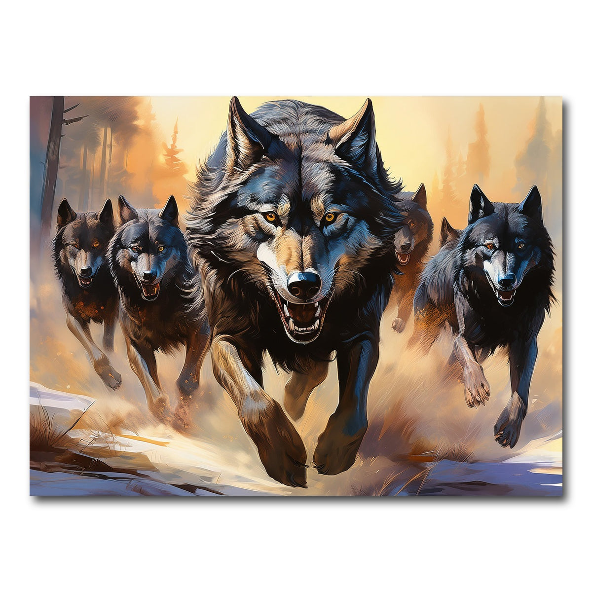 AUTO-MOCKUP WHITE | Pack of Wolves | 1 Piece | Gallery Wrap Canvas | group=4x3