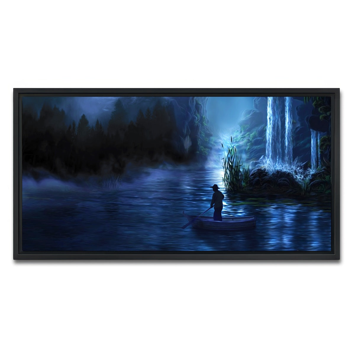 AUTO-MOCKUP WHITE | Paddle at Night | 1 Piece | Black Framed Canvas | group=2x1