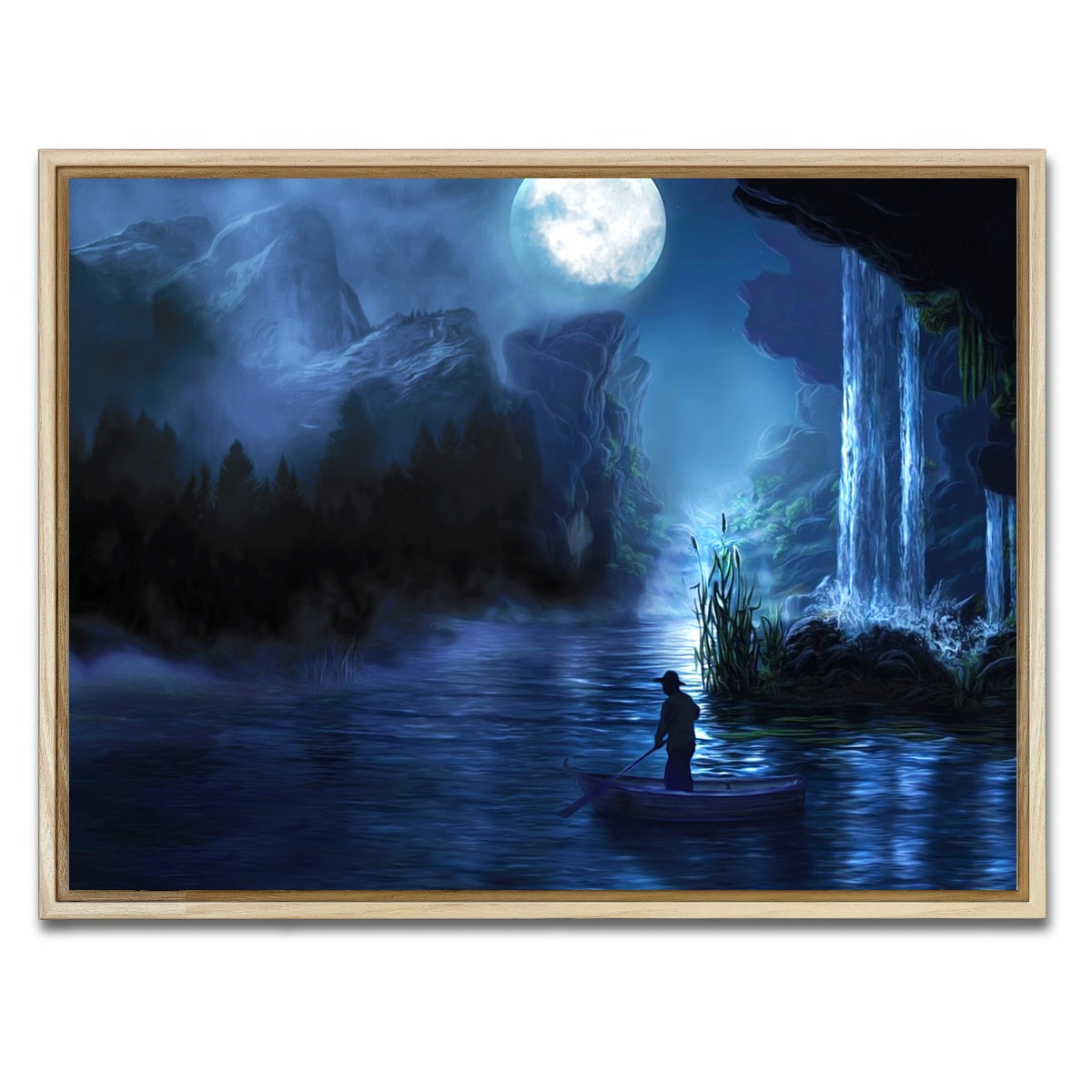 AUTO-MOCKUP WHITE | Paddle at Night | 1 Piece | Natural Framed Canvas | group=4x3