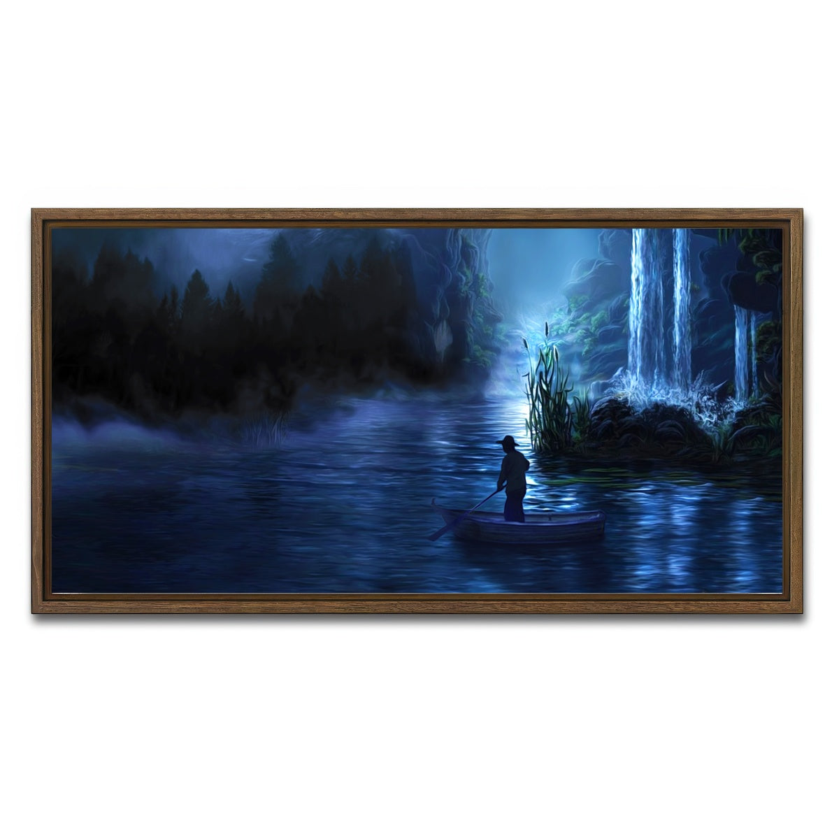 AUTO-MOCKUP WHITE | Paddle at Night | 1 Piece | Walnut Framed Canvas | group=2x1
