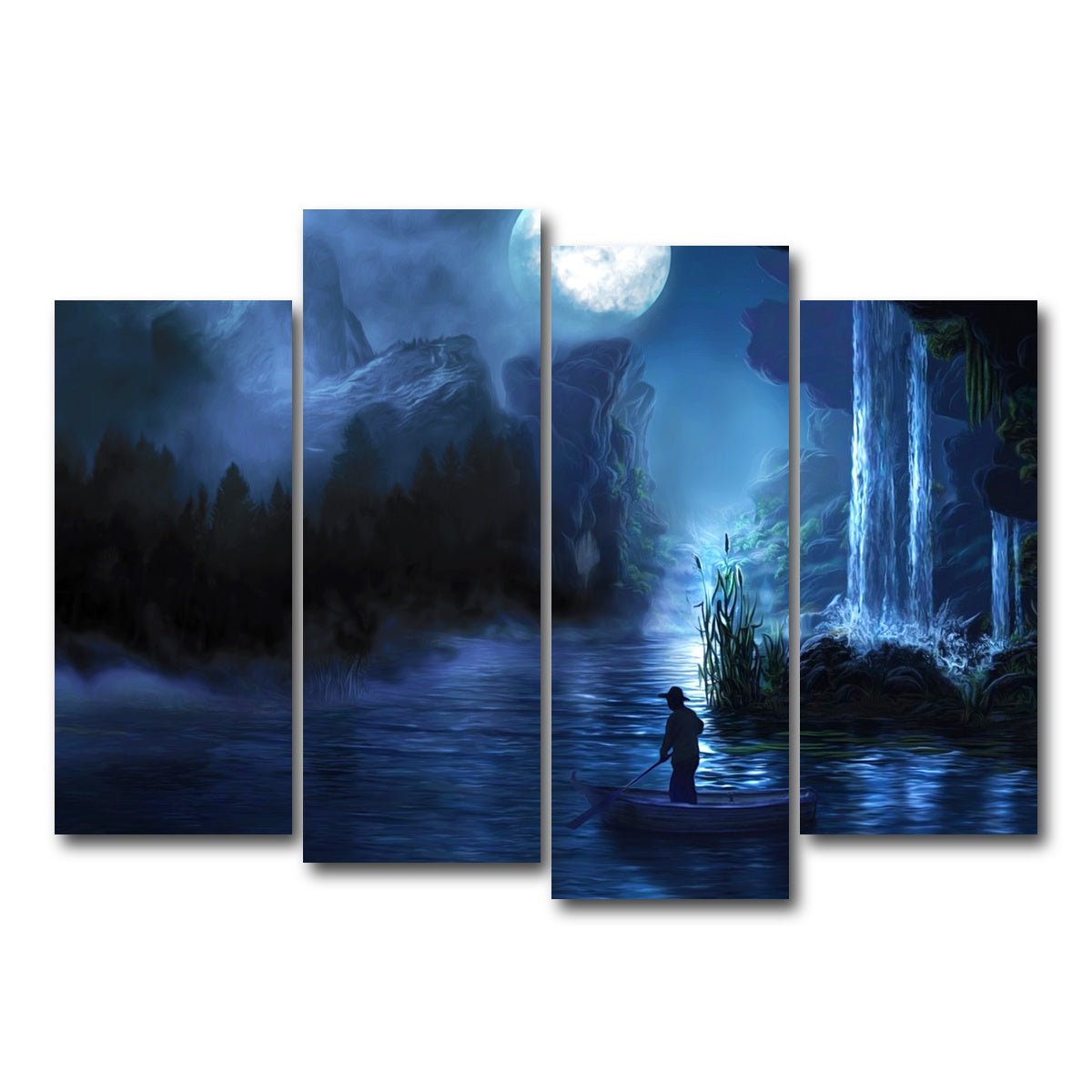 AUTO-MOCKUP WHITE | Paddle at Night | 4 Piece | Gallery Wrap Canvas | group=4_normal