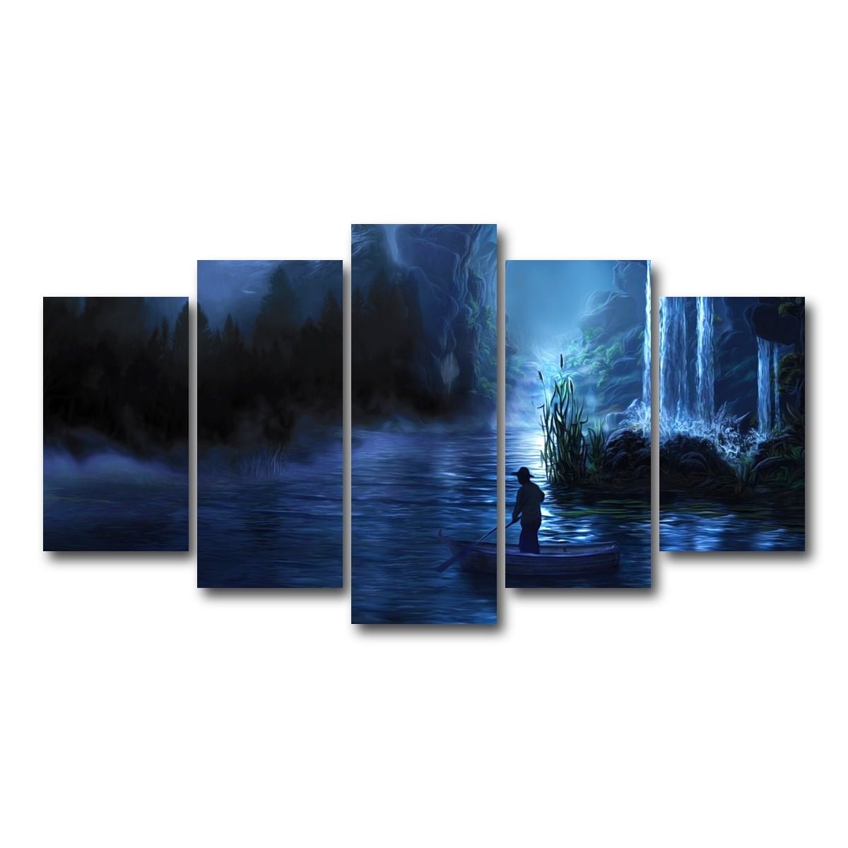 AUTO-MOCKUP WHITE | Paddle at Night | 5 Piece | Gallery Wrap Canvas | group=5_normal