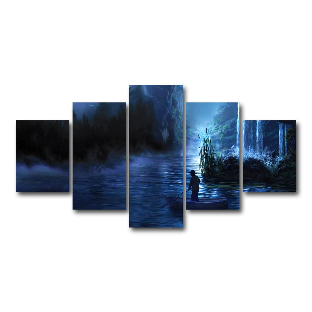 AUTO-MOCKUP WHITE | Paddle at Night | 5 Piece | Gallery Wrap Canvas | group=5_short