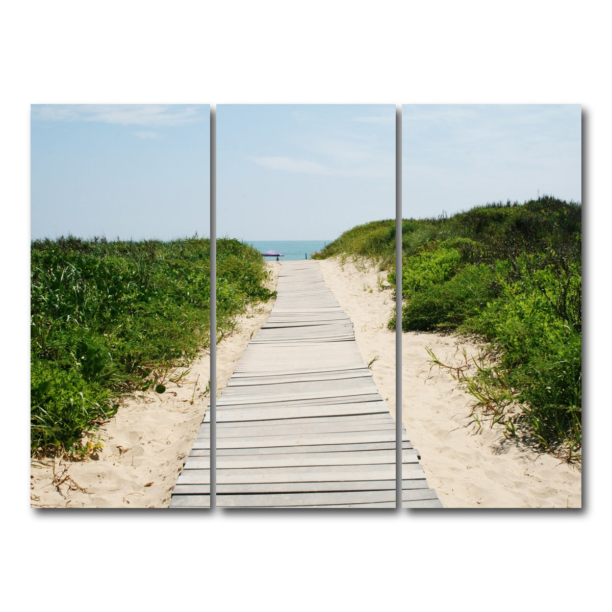 AUTO-MOCKUP WHITE | Padre Island Boardwalk | 3 Piece | Gallery Wrap Canvas | group=8x18