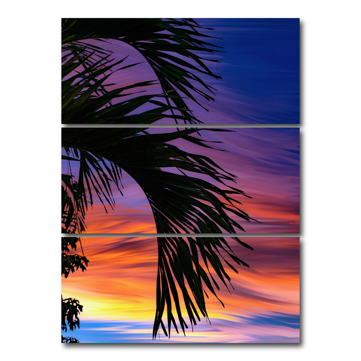 AUTO-MOCKUP WHITE | Painted Palm | 3 Piece | Gallery Wrap Canvas | group=8x18_stacked