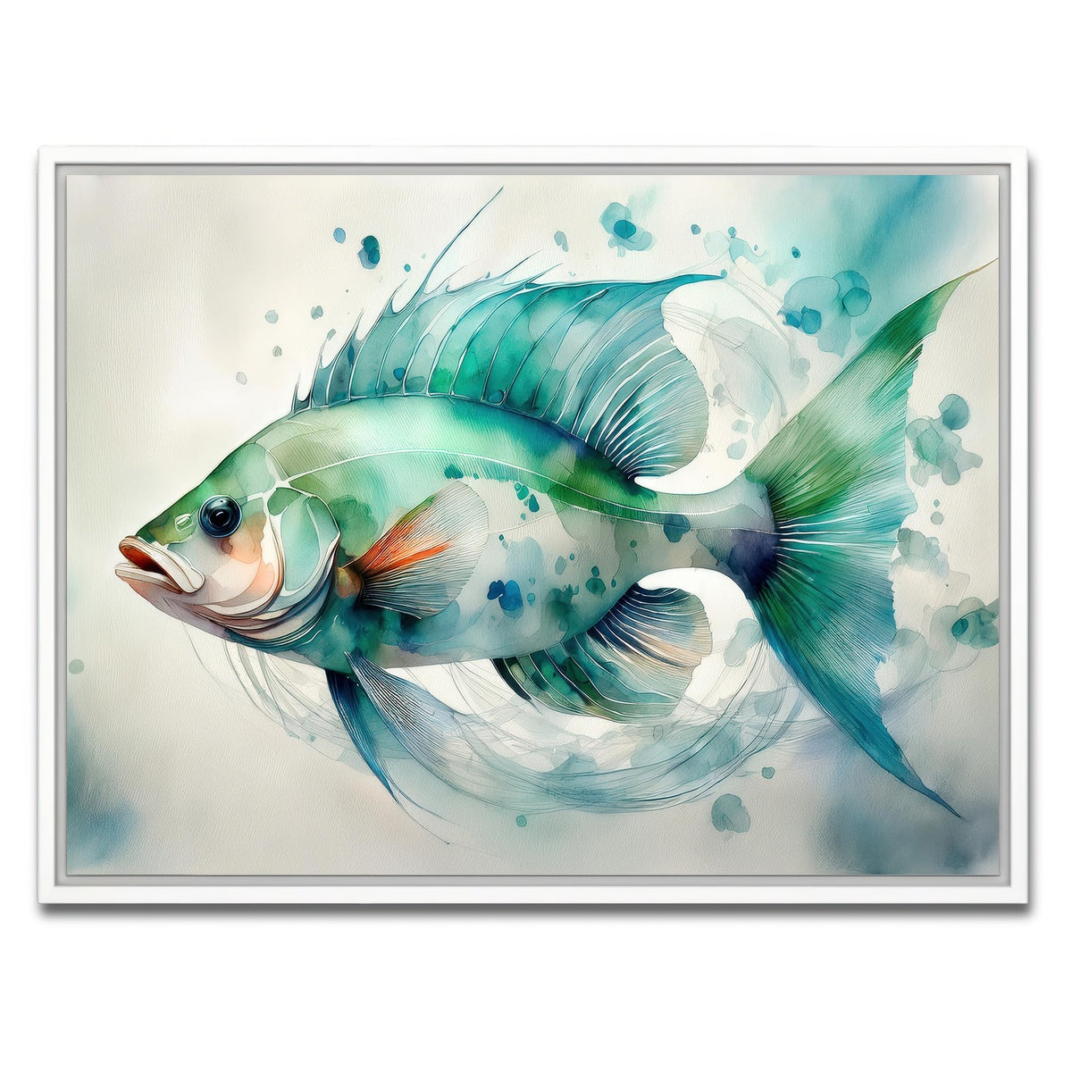 AUTO-MOCKUP WHITE | Painting Art of Salt Water Fish | 1 Piece | White Framed Canvas | group=4x3
