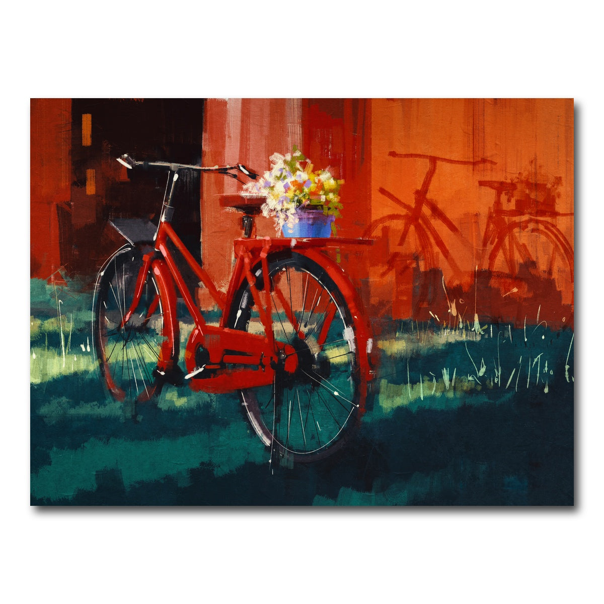 AUTO-MOCKUP WHITE | Painting of vintage bicycle | 1 Piece | Gallery Wrap Canvas | group=4x3