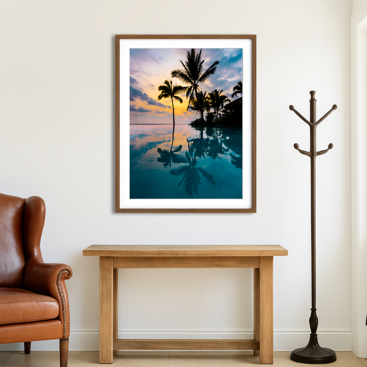 AUTO-MOCKUP ROOM | Palm Tree Reflection Wall Art
