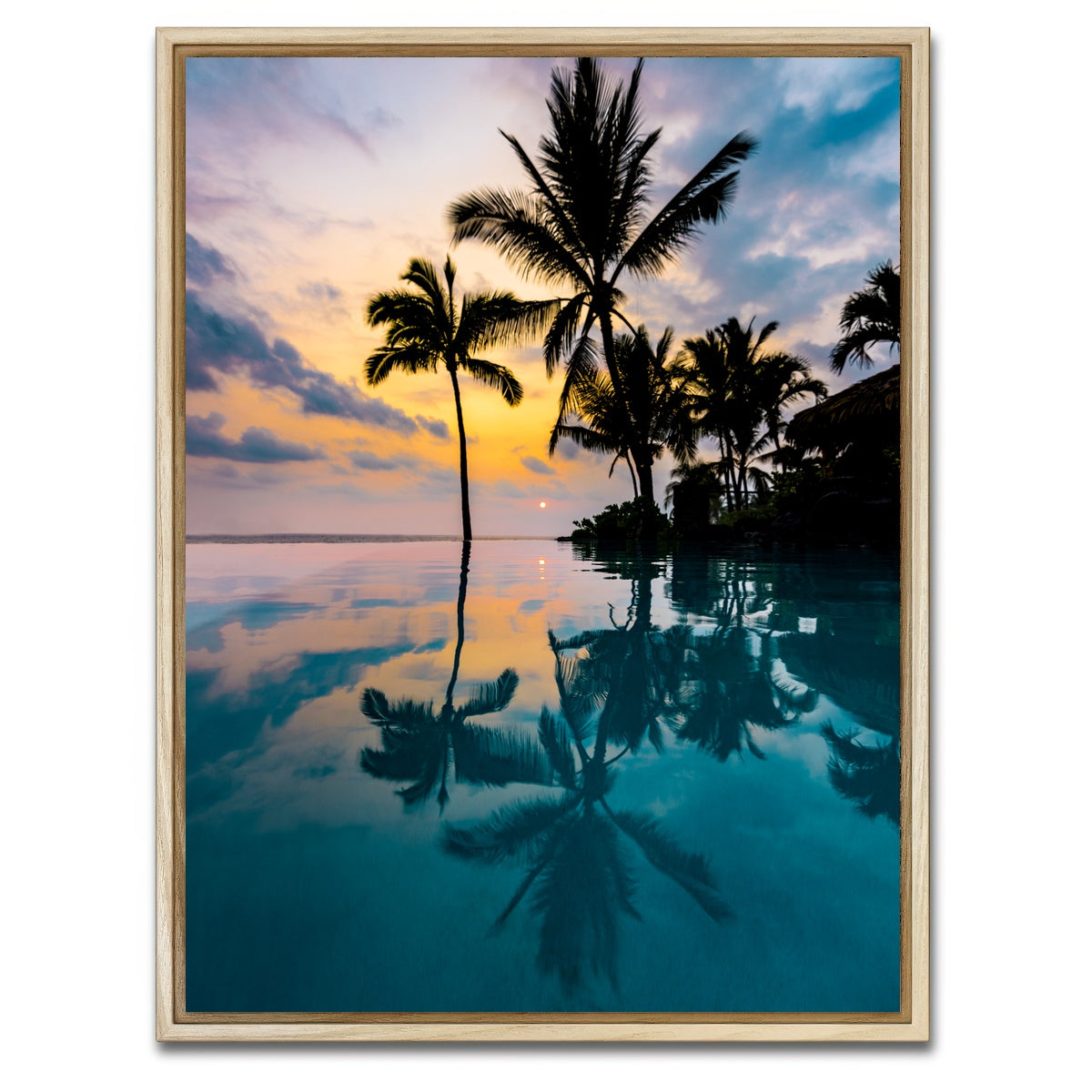 AUTO-MOCKUP WHITE | Palm Tree Reflection | 1 Piece | Natural Framed Canvas | group=3x4
