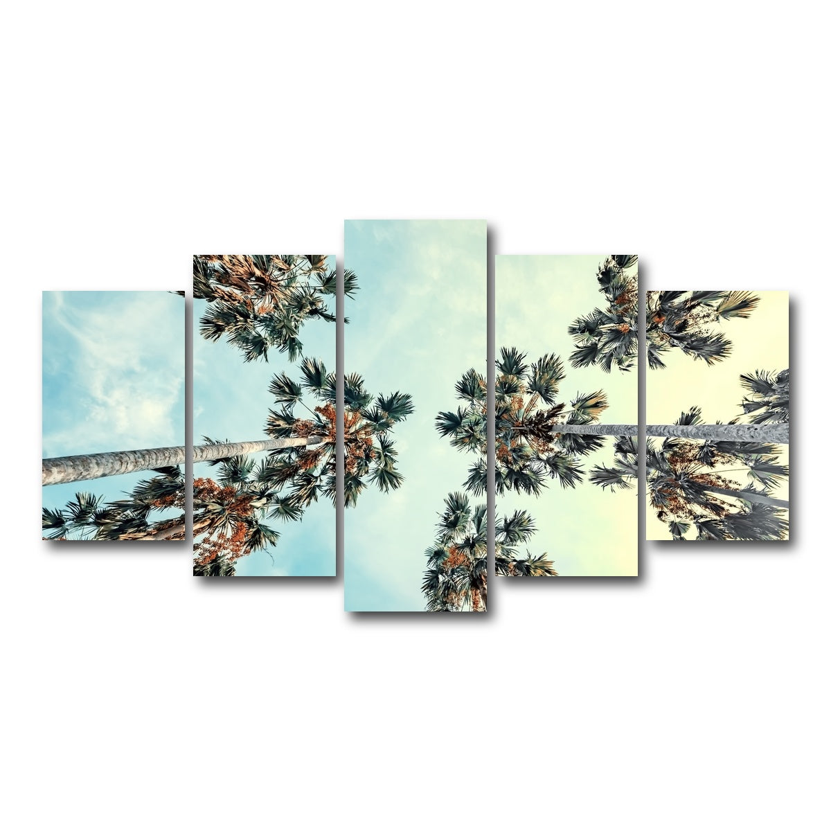 AUTO-MOCKUP WHITE | Palm Trees Blue Sky | 5 Piece | Gallery Wrap Canvas | group=5_normal