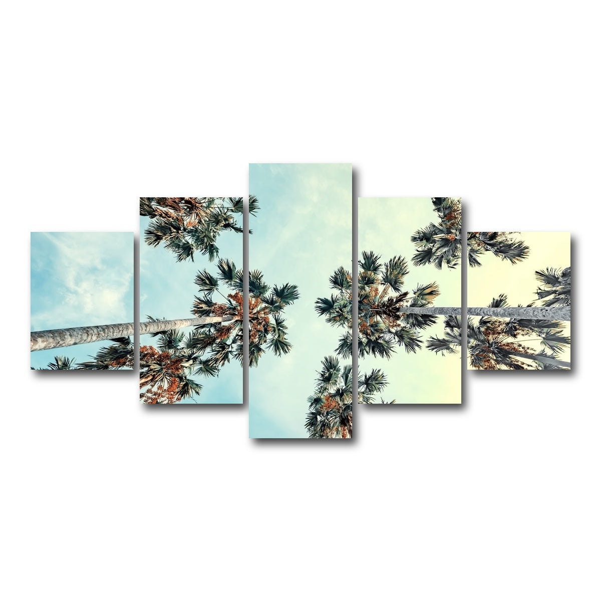 AUTO-MOCKUP WHITE | Palm Trees Blue Sky | 5 Piece | Gallery Wrap Canvas | group=5_short