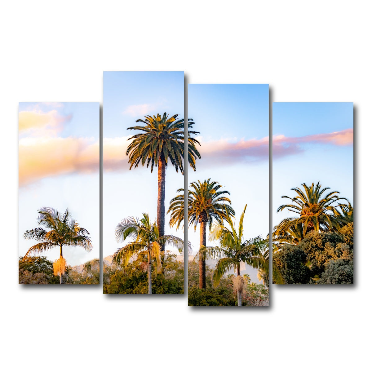 AUTO-MOCKUP WHITE | Palm Trees | 4 Piece | Gallery Wrap Canvas | group=4_normal