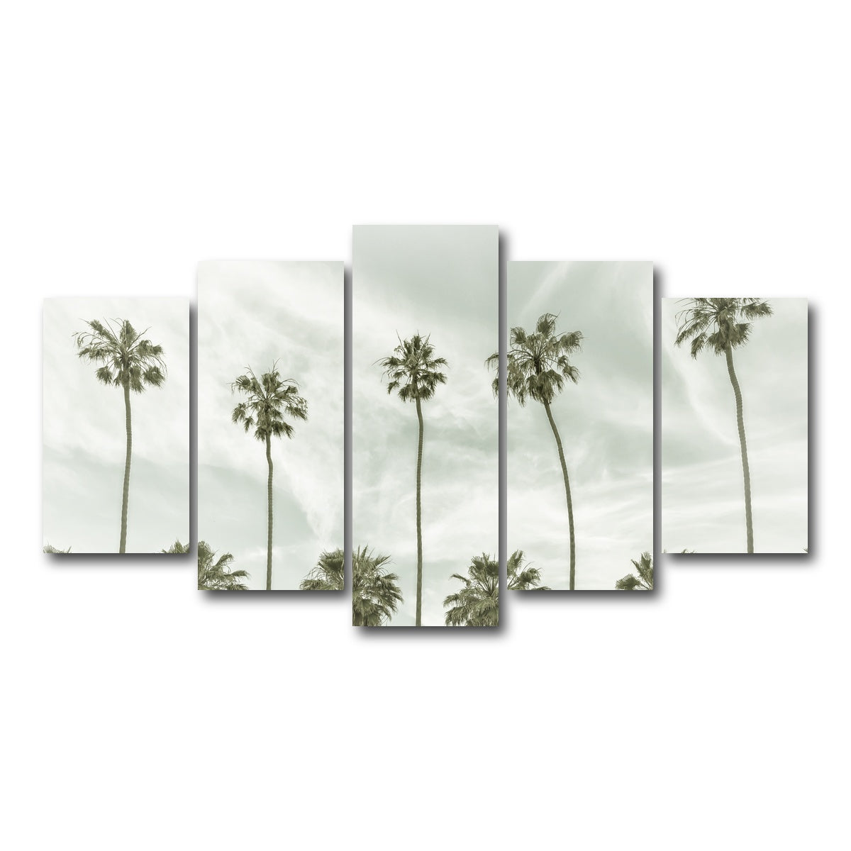 AUTO-MOCKUP WHITE | Palm Trees and Clouds | 5 Piece | Gallery Wrap Canvas | group=5_normal