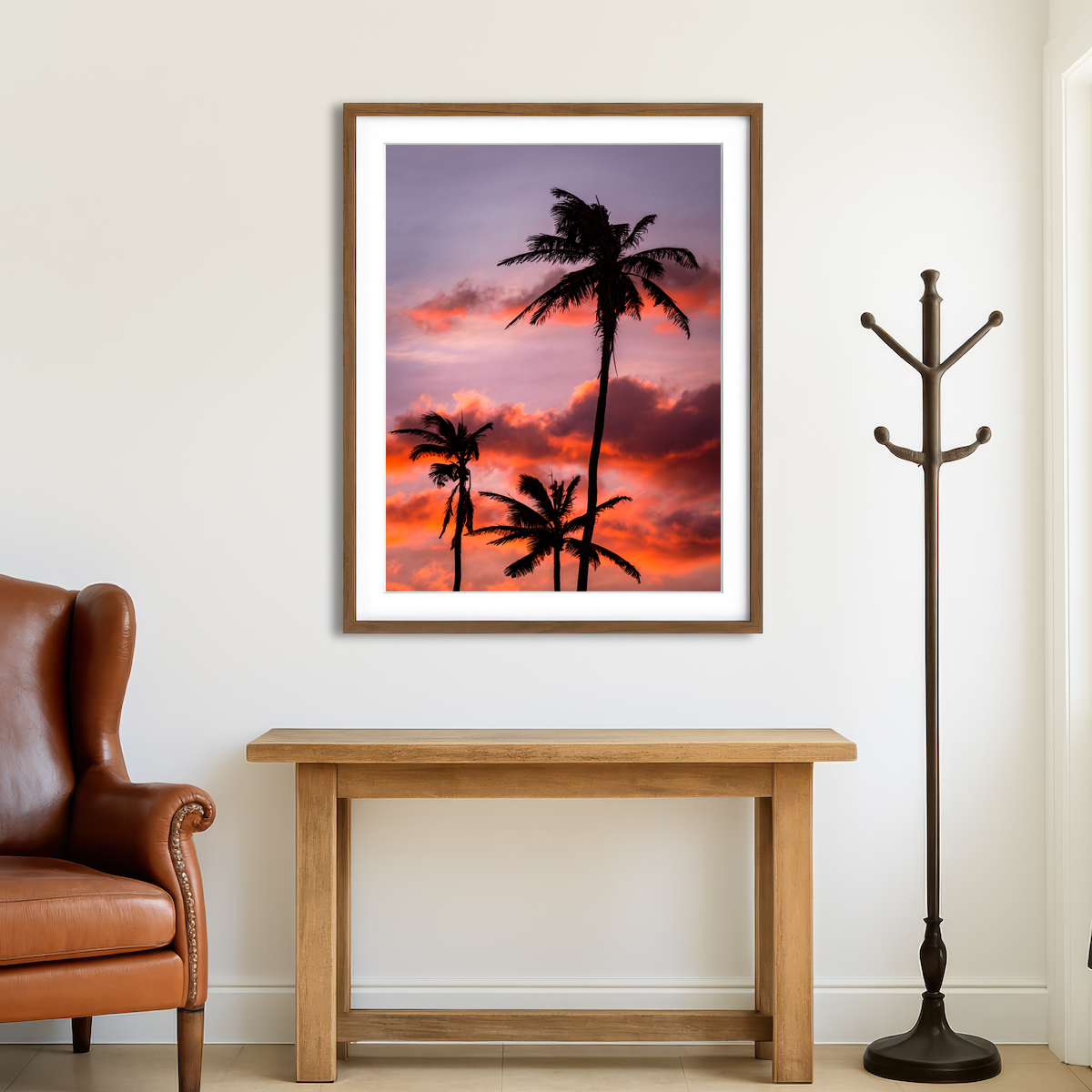 AUTO-MOCKUP ROOM | Palm Trees at Sunset Wall Art