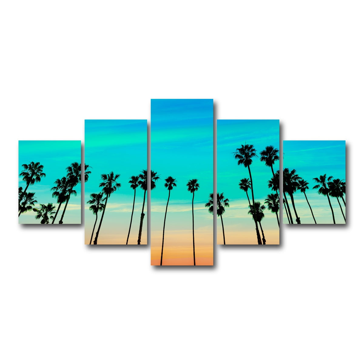 AUTO-MOCKUP WHITE | Palm tree Sunset Santa Barbara | 5 Piece | Gallery Wrap Canvas | group=5_short