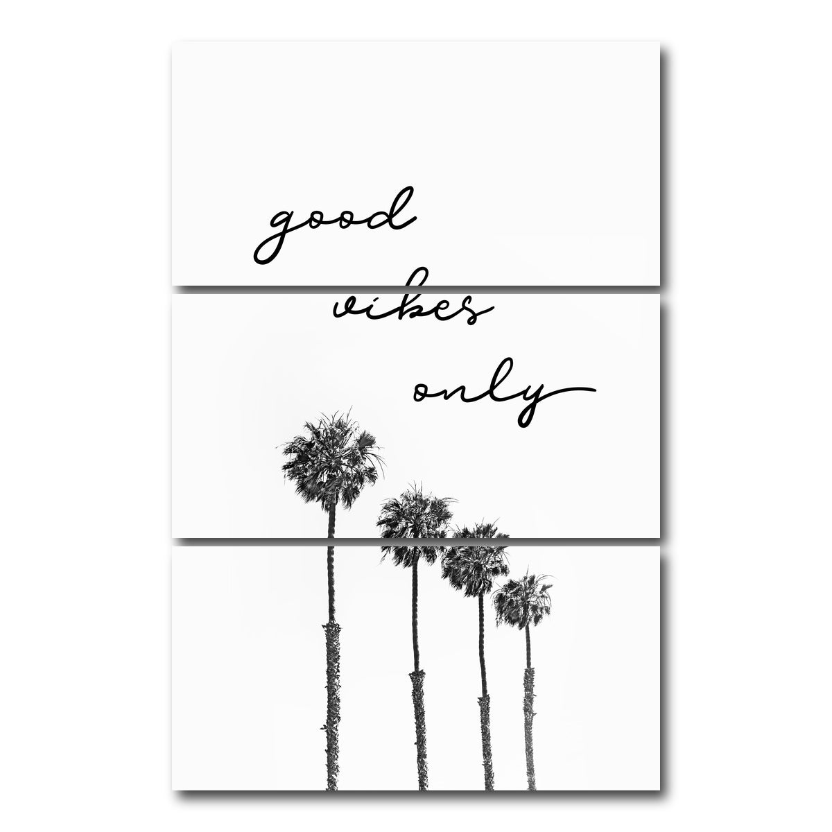 AUTO-MOCKUP WHITE | Palm trees - good vibes only | 3 Piece | Gallery Wrap Canvas | group=12x24_stacked