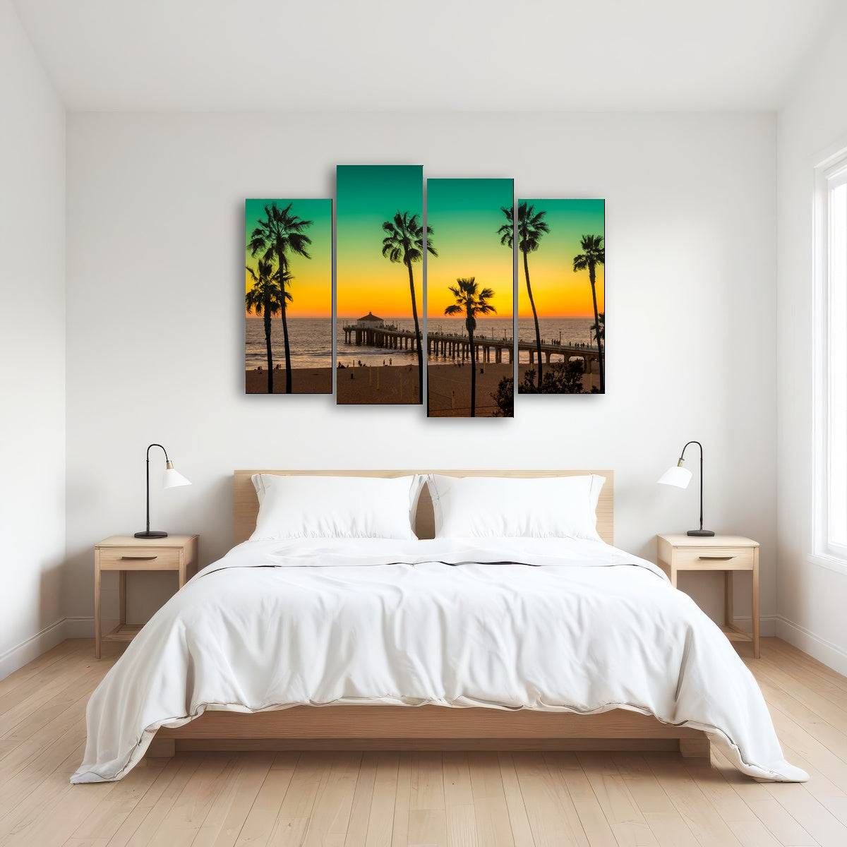 AUTO-MOCKUP ROOM | Palm trees and Pier on Manhattan Beach