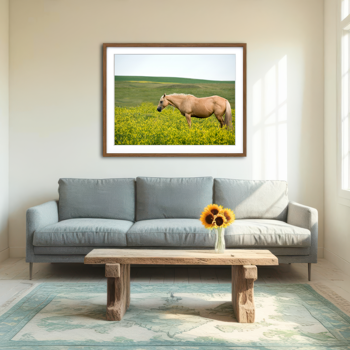 AUTO-MOCKUP ROOM | Palomino Quarter Horse Wall Art