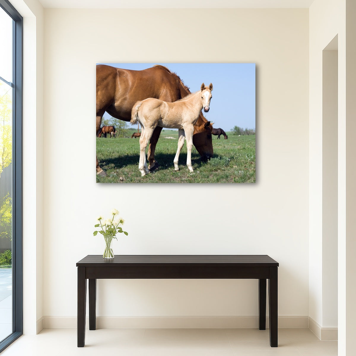 AUTO-MOCKUP ROOM | Palomino quarter horse foal and mare