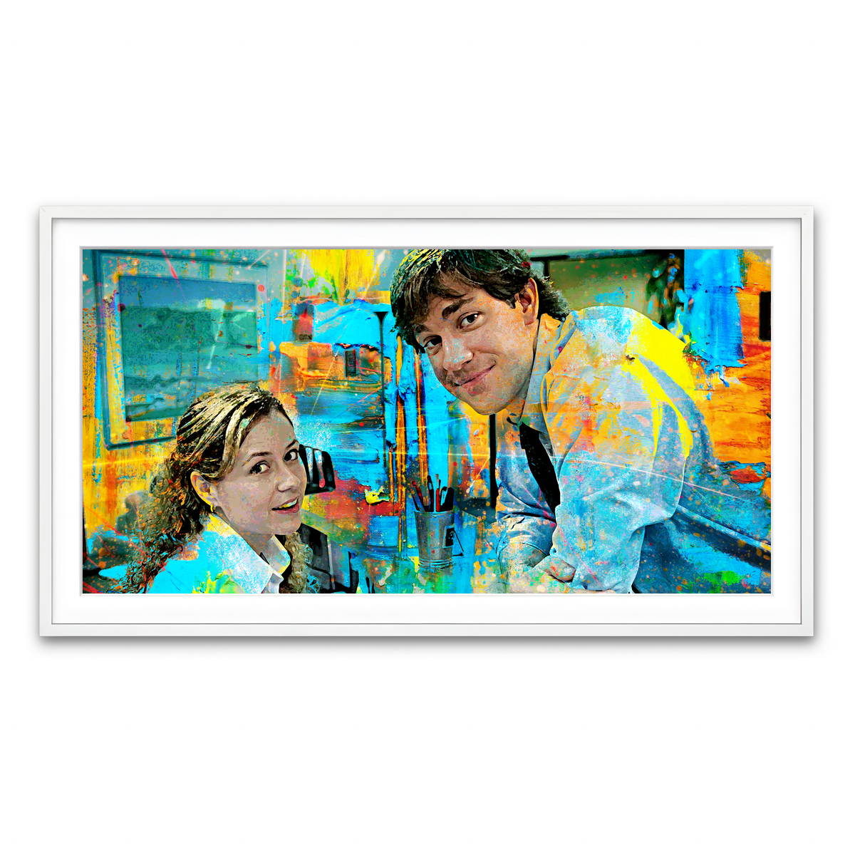 Framed Print 2x1 White