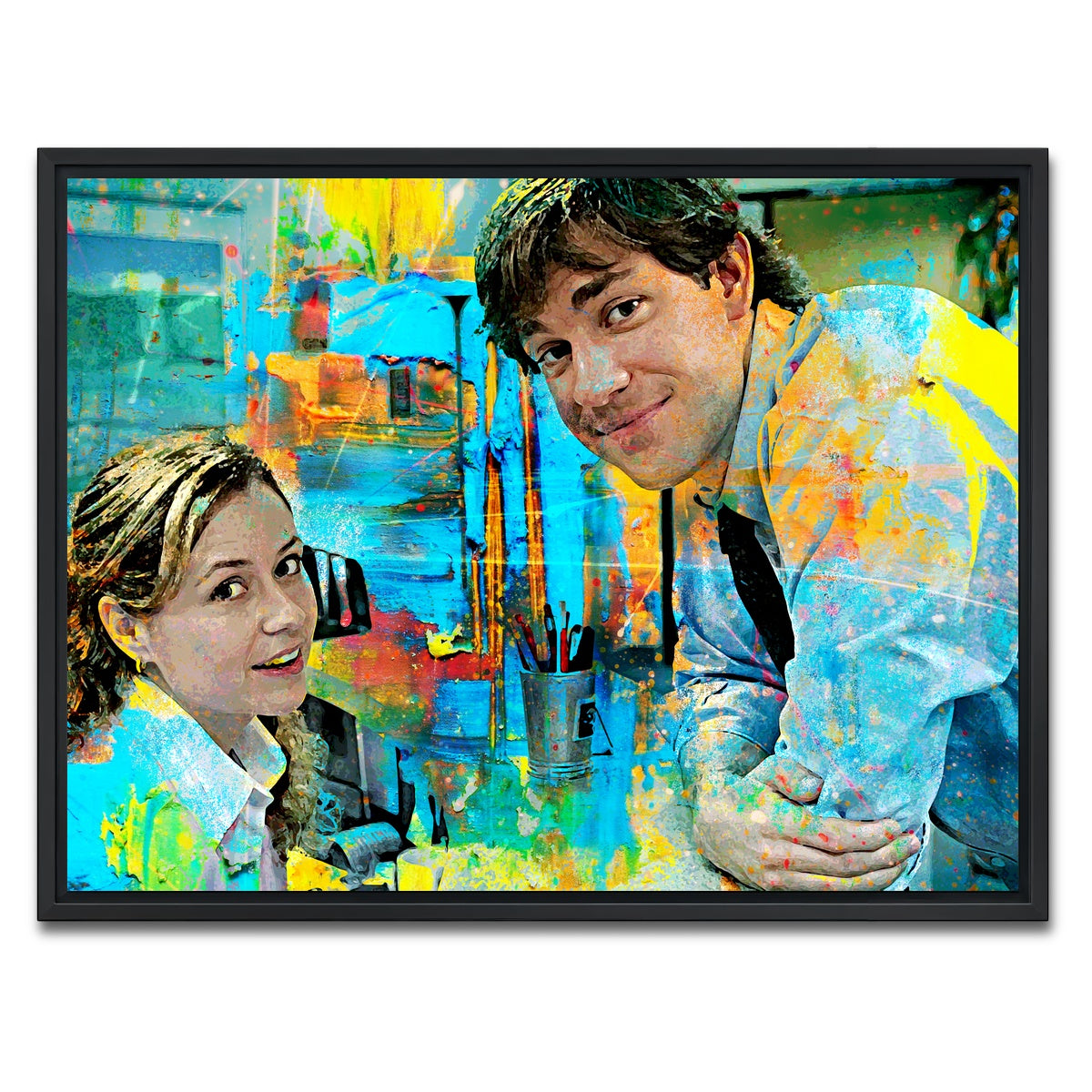 AUTO-MOCKUP WHITE | Pam & Jim | 1 Piece | Black Framed Canvas | group=4x3