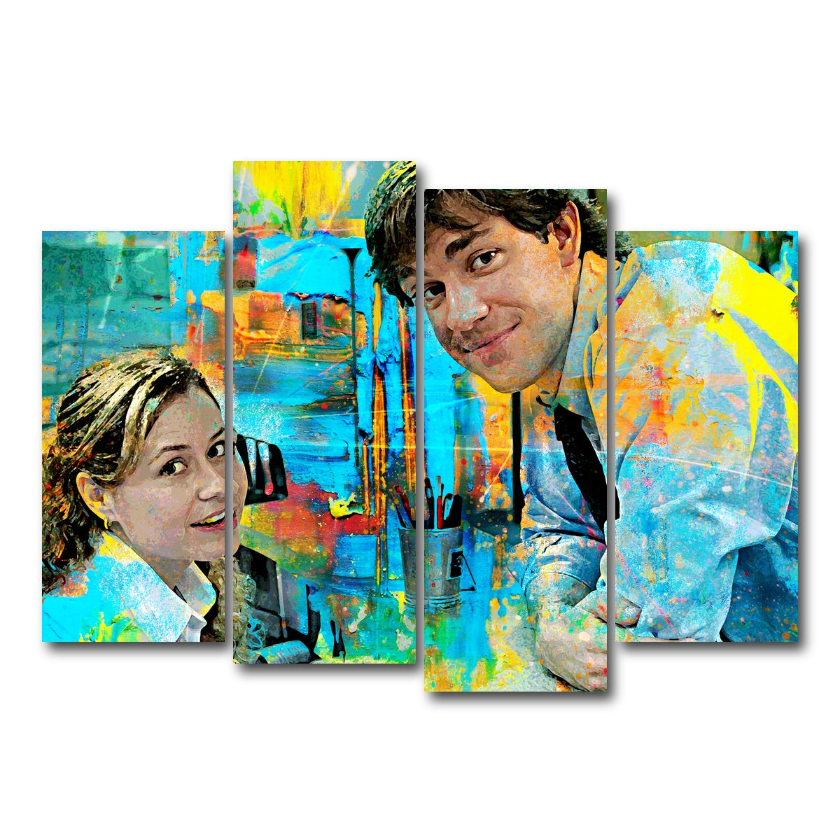 AUTO-MOCKUP WHITE | Pam & Jim | 4 Piece | Gallery Wrap Canvas | group=4_normal