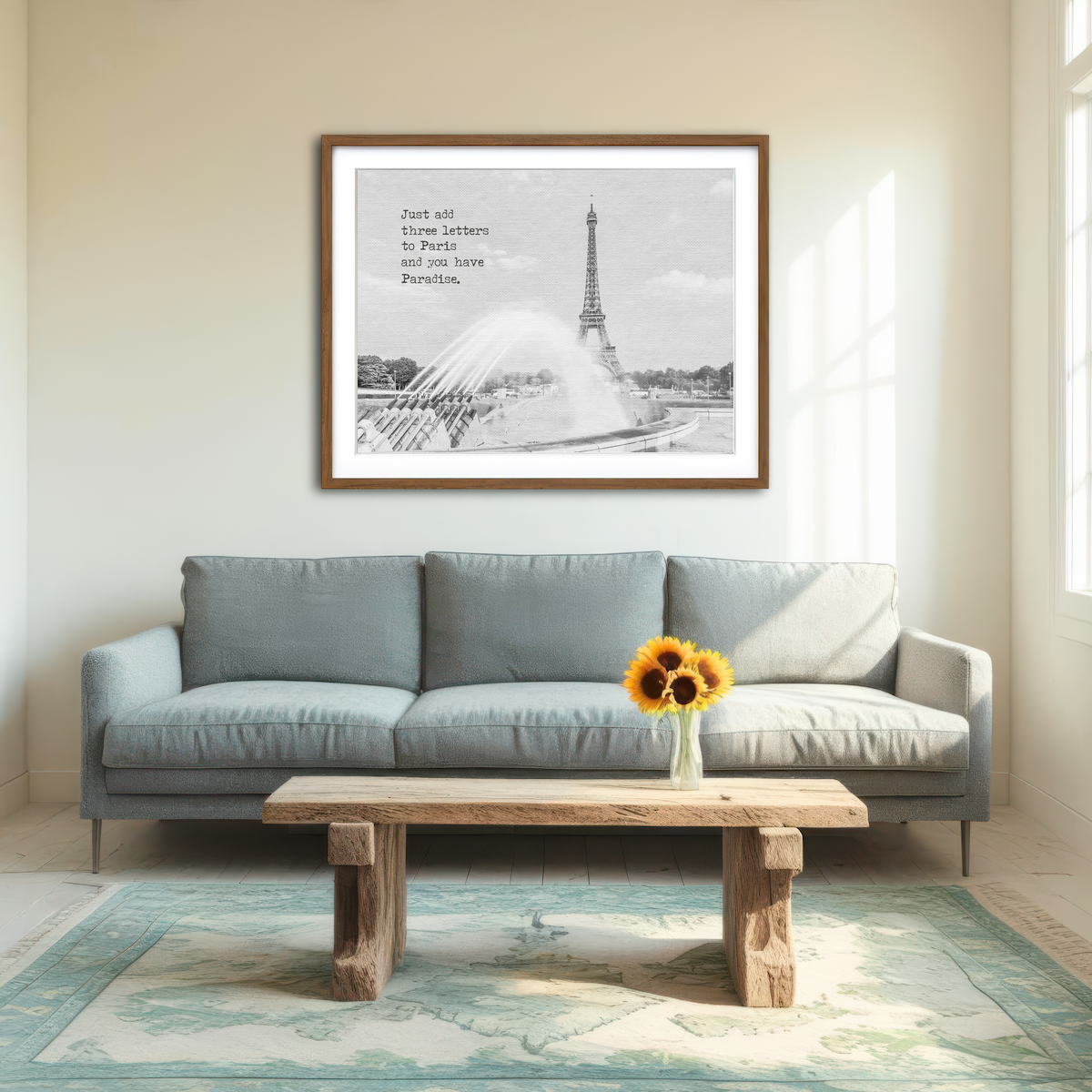 AUTO-MOCKUP ROOM | Paradise - Paris Eiffel Tower Wall Art
