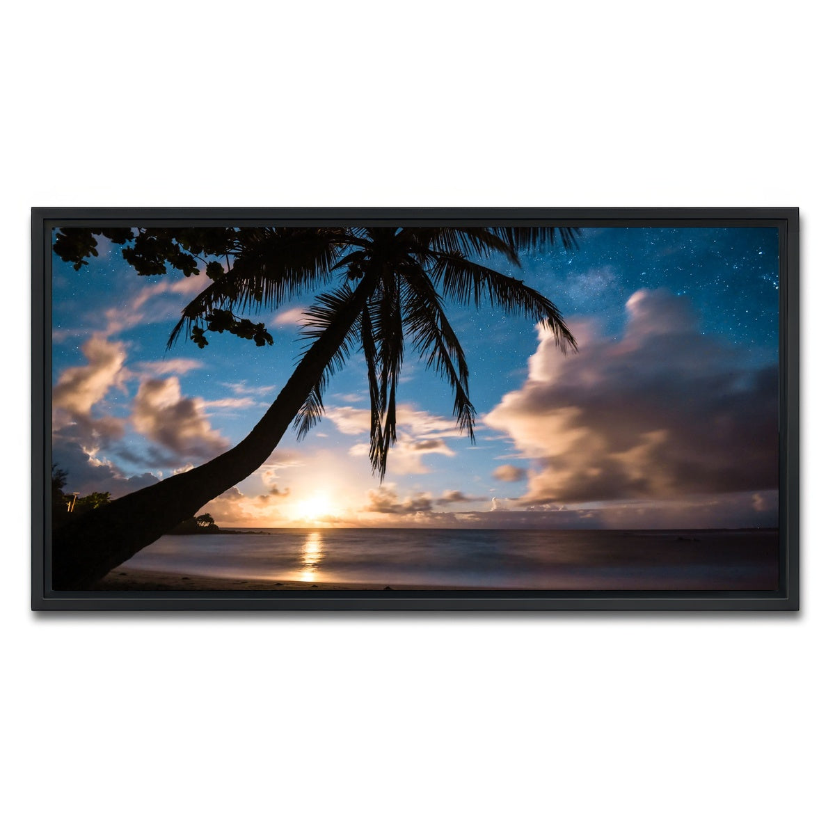 AUTO-MOCKUP WHITE | Paradise at Night | 1 Piece | Black Framed Canvas | group=2x1
