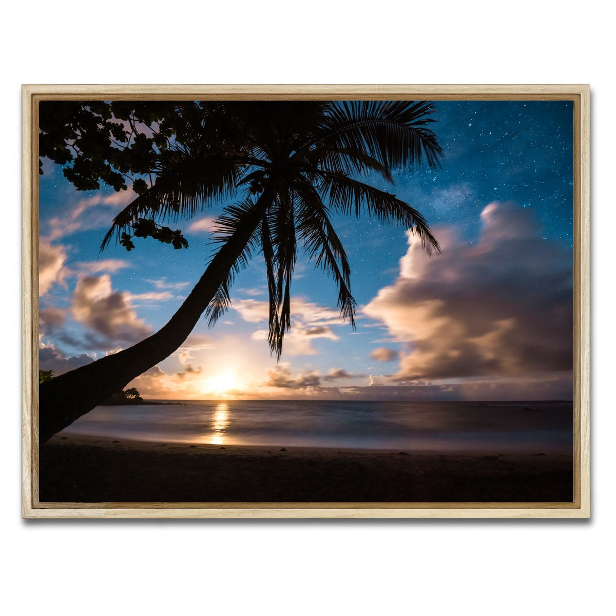 AUTO-MOCKUP WHITE | Paradise at Night | 1 Piece | Natural Framed Canvas | group=4x3