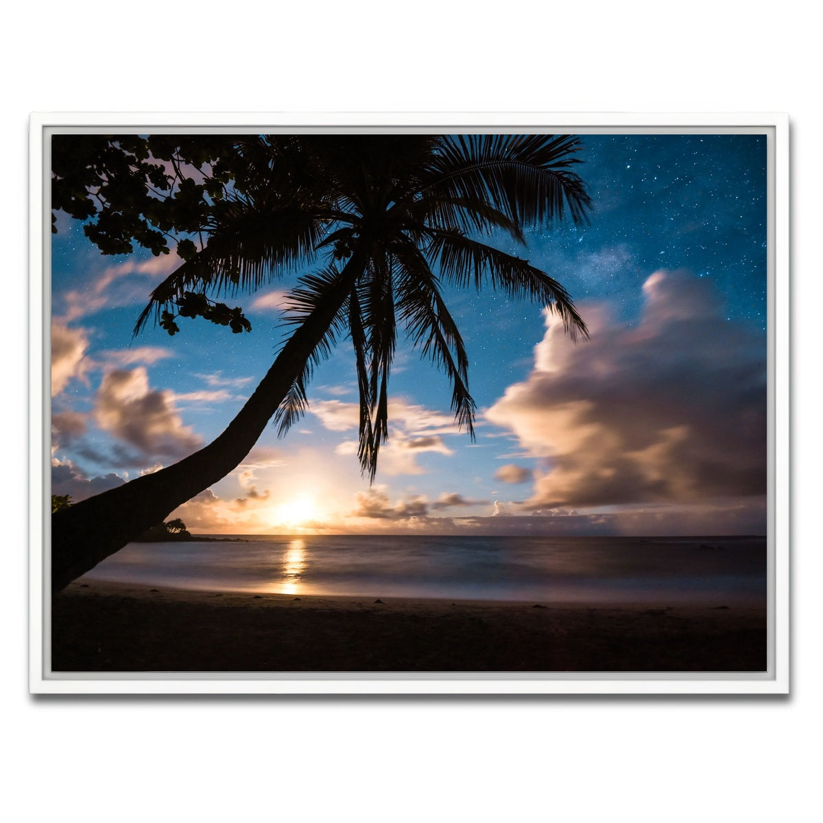 AUTO-MOCKUP WHITE | Paradise at Night | 1 Piece | White Framed Canvas | group=4x3