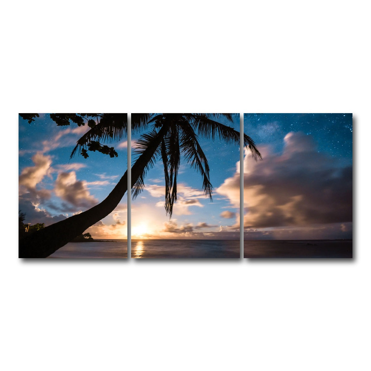 AUTO-MOCKUP WHITE | Paradise at Night | 3 Piece | Gallery Wrap Canvas | group=18x24