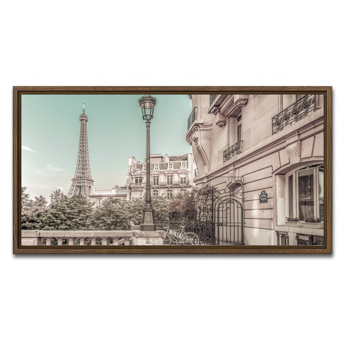 AUTO-MOCKUP WHITE | Paris Charm | 1 Piece | Walnut Framed Canvas | group=2x1