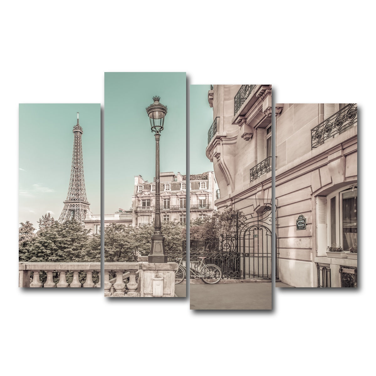 AUTO-MOCKUP WHITE | Paris Charm | 4 Piece | Gallery Wrap Canvas | group=4_normal