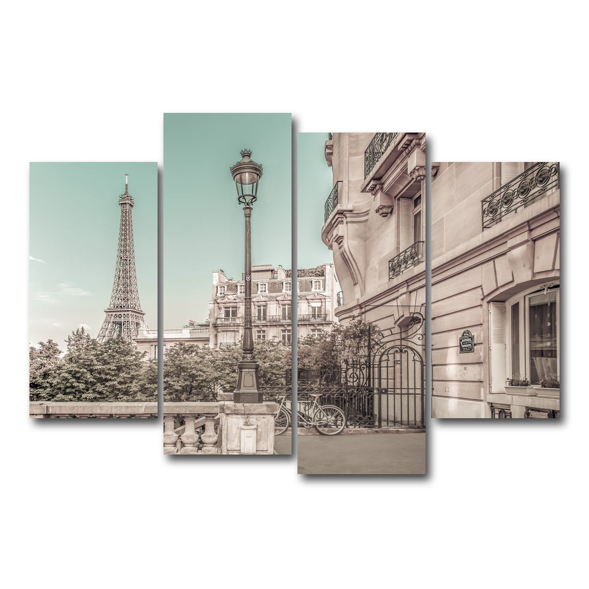 AUTO-MOCKUP WHITE | Paris Charm | 4 Piece | Gallery Wrap Canvas | group=4_short