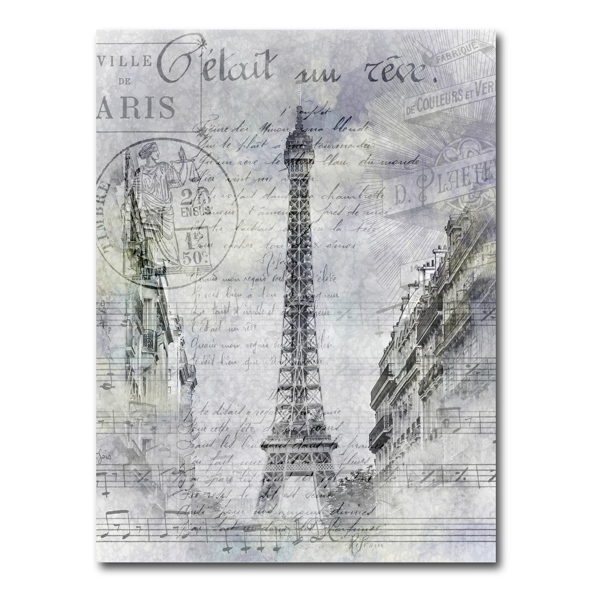 AUTO-MOCKUP WHITE | Paris Collage | 1 Piece | Gallery Wrap Canvas | group=3x4