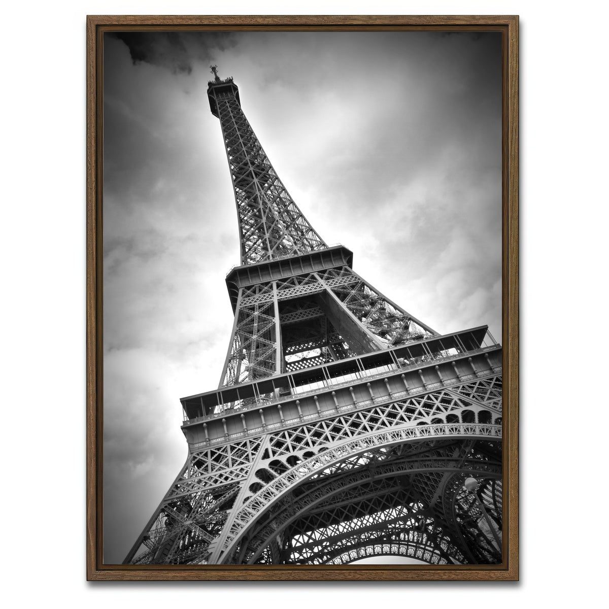AUTO-MOCKUP WHITE | Paris Eiffel Tower | 1 Piece | Walnut Framed Canvas | group=3x4