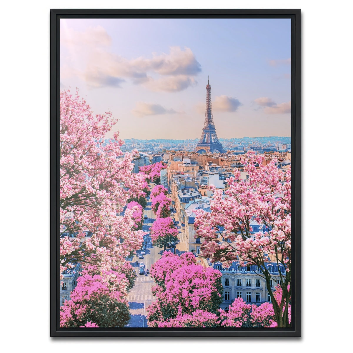 AUTO-MOCKUP WHITE | Paris Sakura | 1 Piece | Black Framed Canvas | group=3x4
