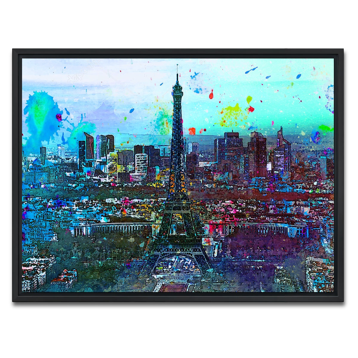 AUTO-MOCKUP WHITE | Paris Skyline | 1 Piece | Black Framed Canvas | group=4x3
