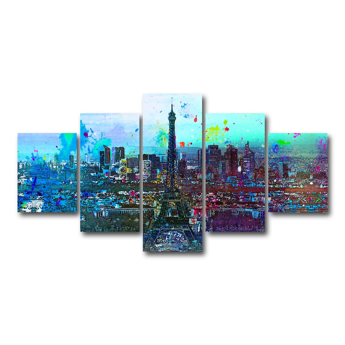 AUTO-MOCKUP WHITE | Paris Skyline | 5 Piece | Gallery Wrap Canvas | group=5_short