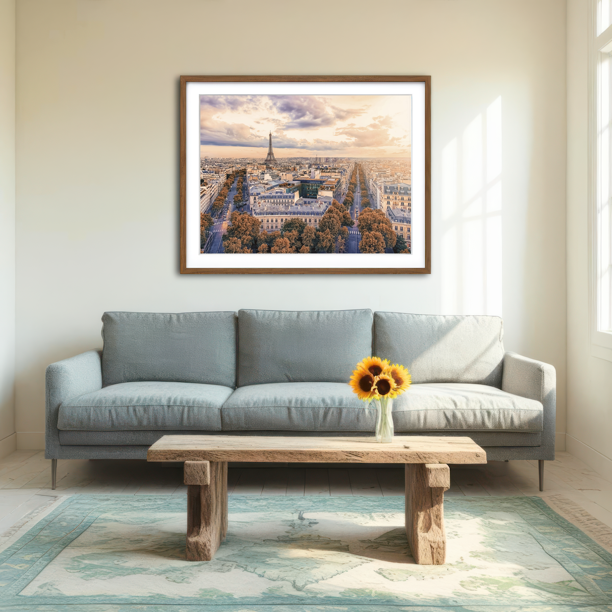 AUTO-MOCKUP ROOM | Paris Sunset Wall Art