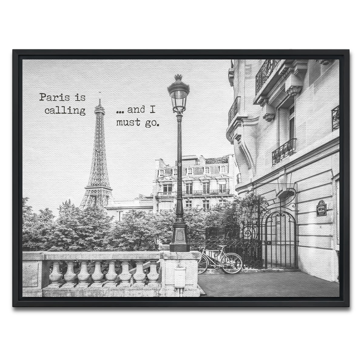 AUTO-MOCKUP WHITE | Paris is calling | 1 Piece | Black Framed Canvas | group=4x3