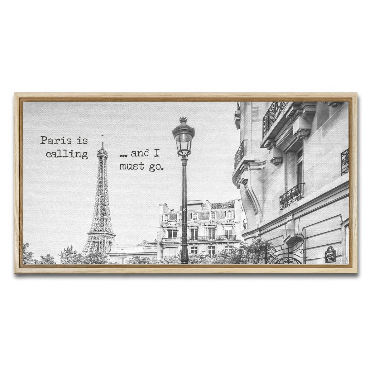 AUTO-MOCKUP WHITE | Paris is calling | 1 Piece | Natural Framed Canvas | group=2x1