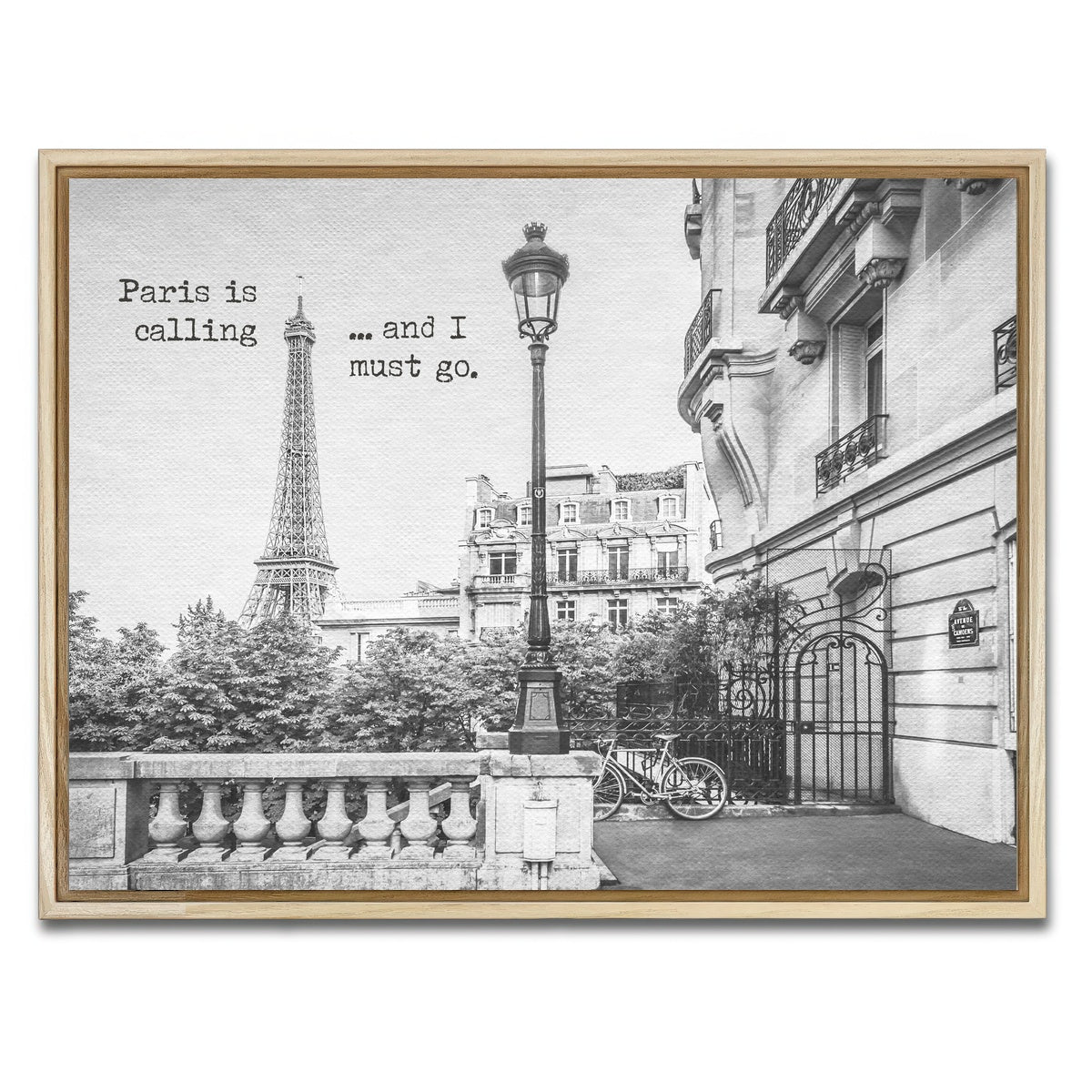 AUTO-MOCKUP WHITE | Paris is calling | 1 Piece | Natural Framed Canvas | group=4x3