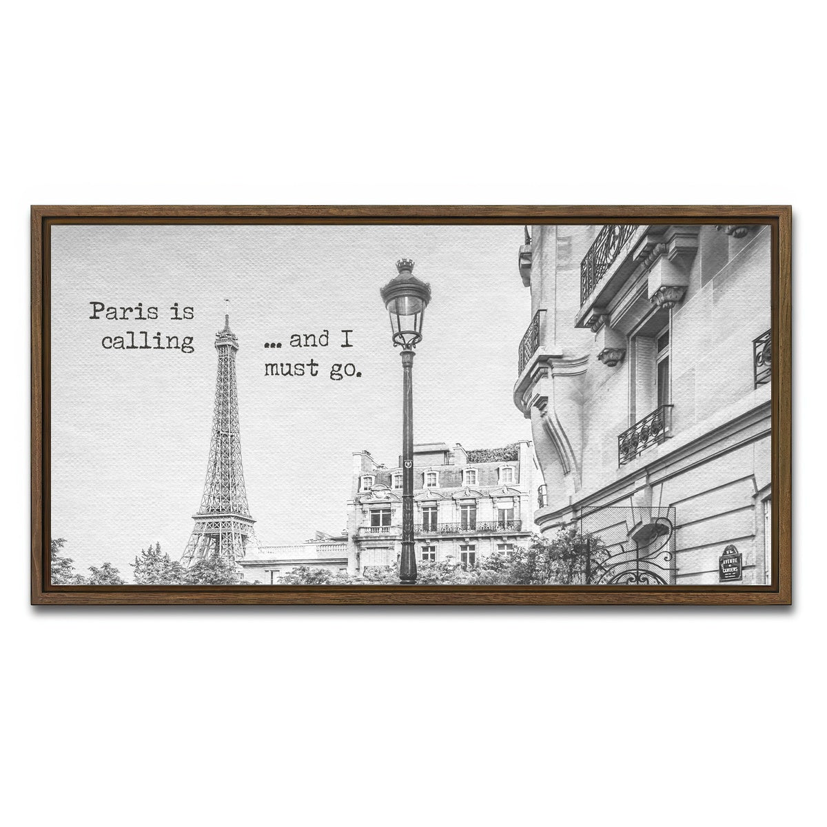 AUTO-MOCKUP WHITE | Paris is calling | 1 Piece | Walnut Framed Canvas | group=2x1