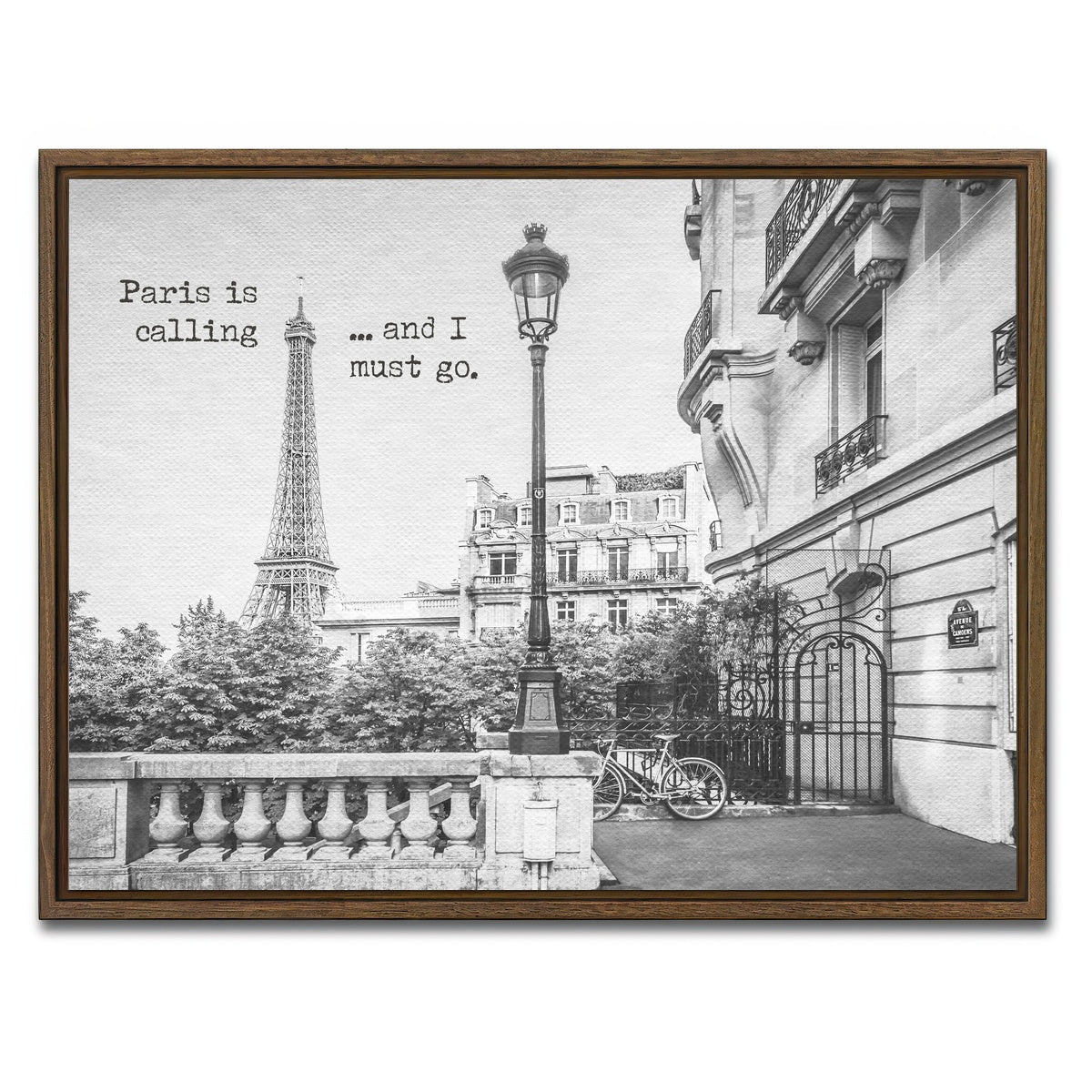 AUTO-MOCKUP WHITE | Paris is calling | 1 Piece | Walnut Framed Canvas | group=4x3