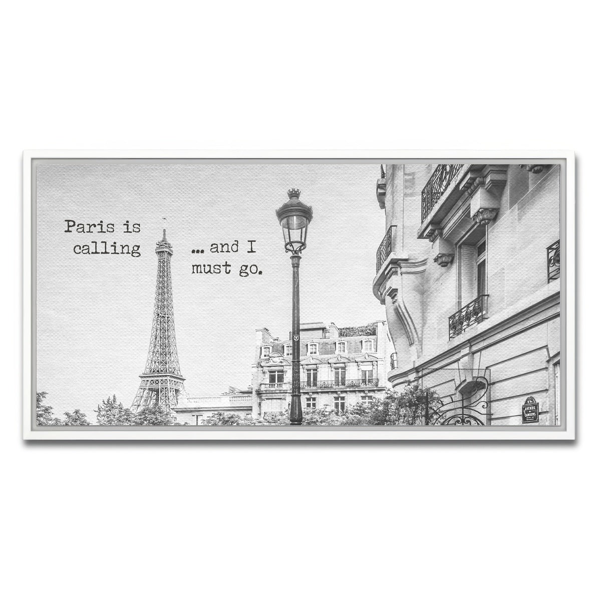 AUTO-MOCKUP WHITE | Paris is calling | 1 Piece | White Framed Canvas | group=2x1
