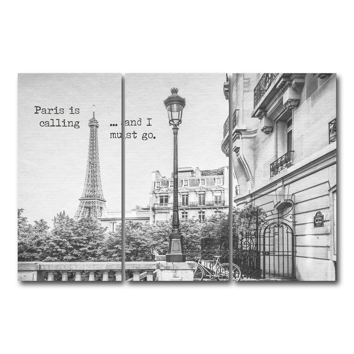 AUTO-MOCKUP WHITE | Paris is calling | 3 Piece | Gallery Wrap Canvas | group=12x24